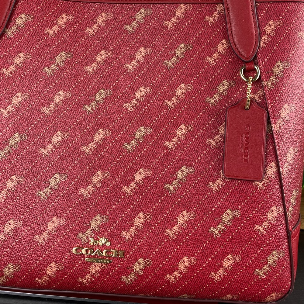 Coach Tote With Horse And Carriage Dot Print - Picture 2 of 10
